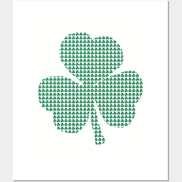 Green Shamrocks in a Shamrock Wall Art by ellenhenryart